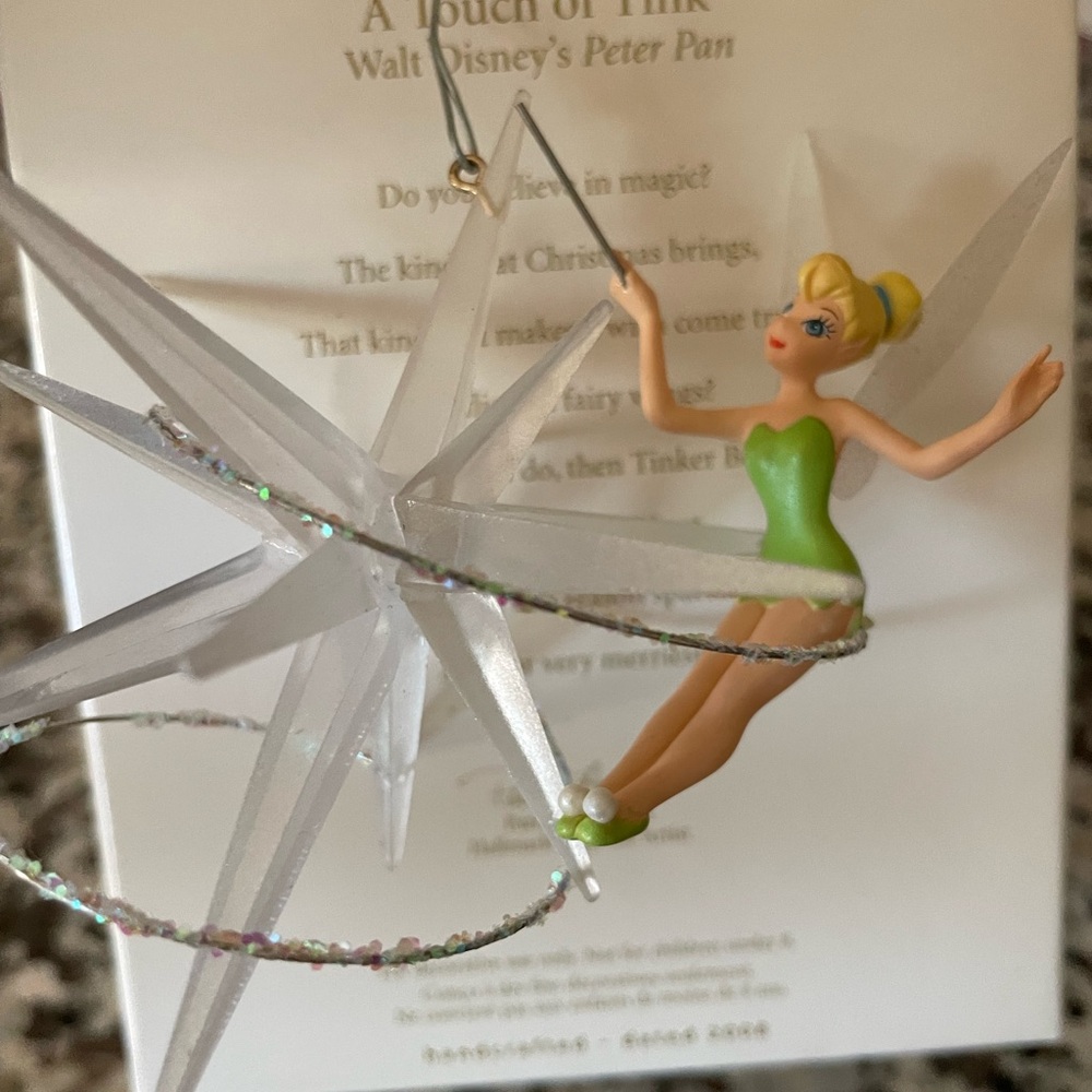 Hallmark Tinker Bell Green and White Ornament
